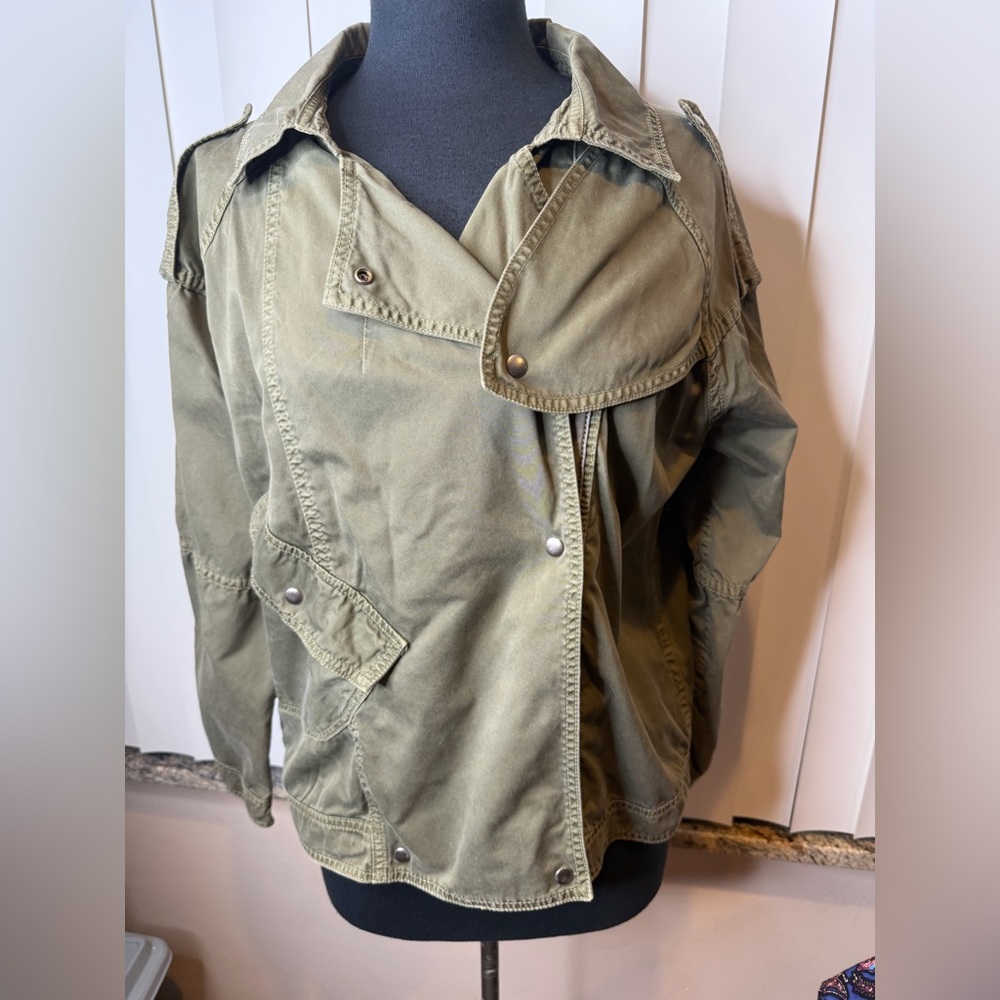 Patterson J Kincaid PJK Womens Green Utility Army Green Jacket Size Large
